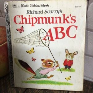 1963 Richard Scarry’s Chipmunk’s ABC Hardback Little Golden BK